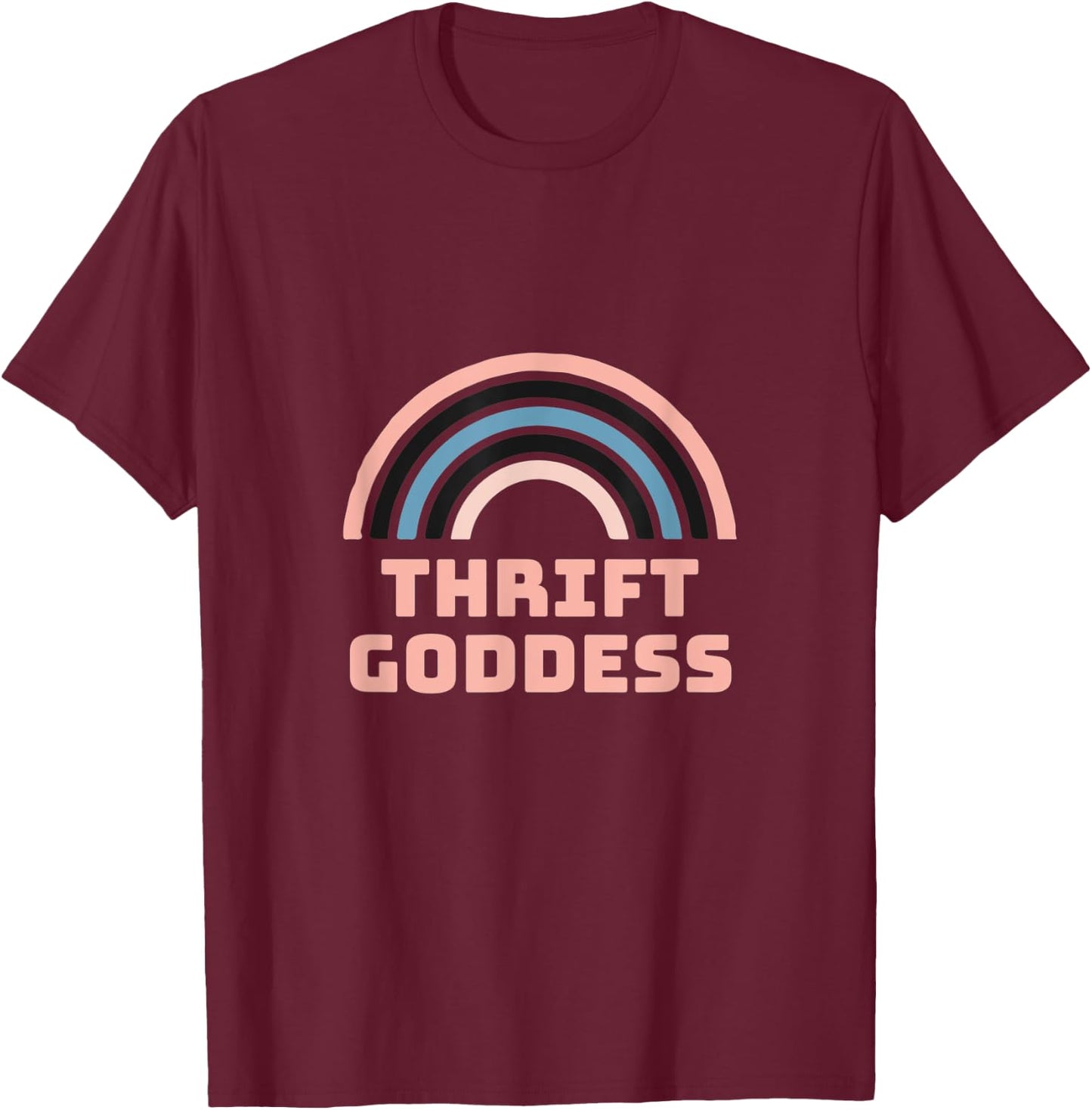 Thrift Goddess Rainbow T-Shirt - T-Shirt | Maroon