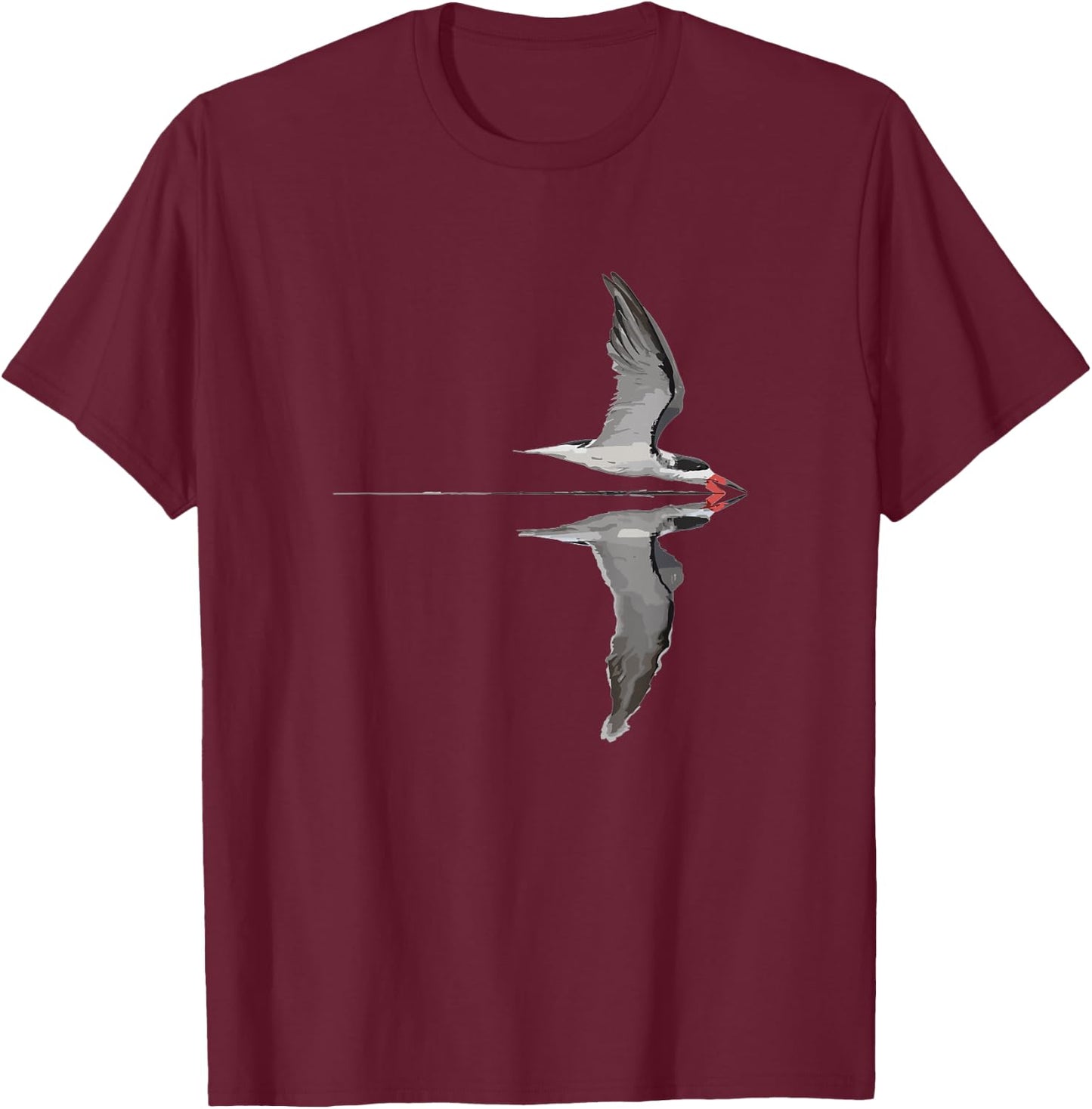 Black Skimmer s Water Color s Bird Watcher's T-Shirt - T-Shirt | Maroon