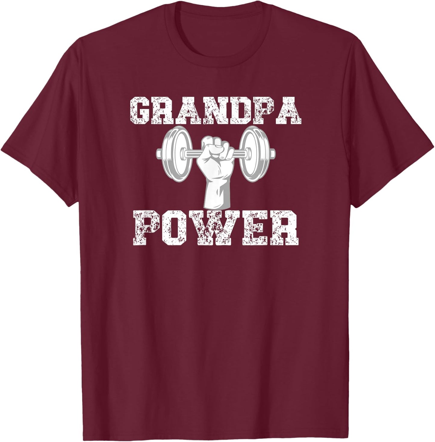 Grandpa Gym Shirt - Grandpa Power Gym Body T-Shirt - T-Shirt | Maroon
