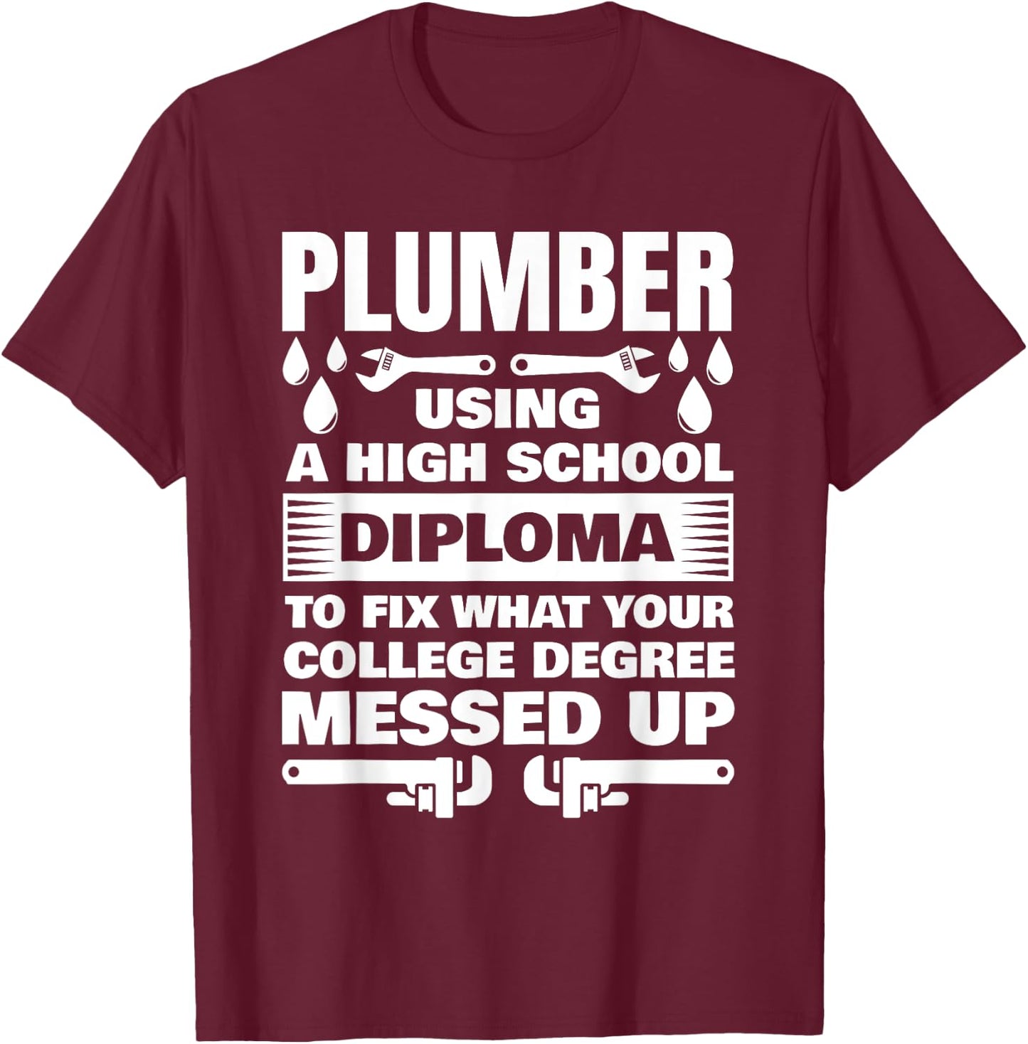 Funny Plumber Art Women Pipefitter Pipe Plumber T-Shirt - T-Shirt | Maroon
