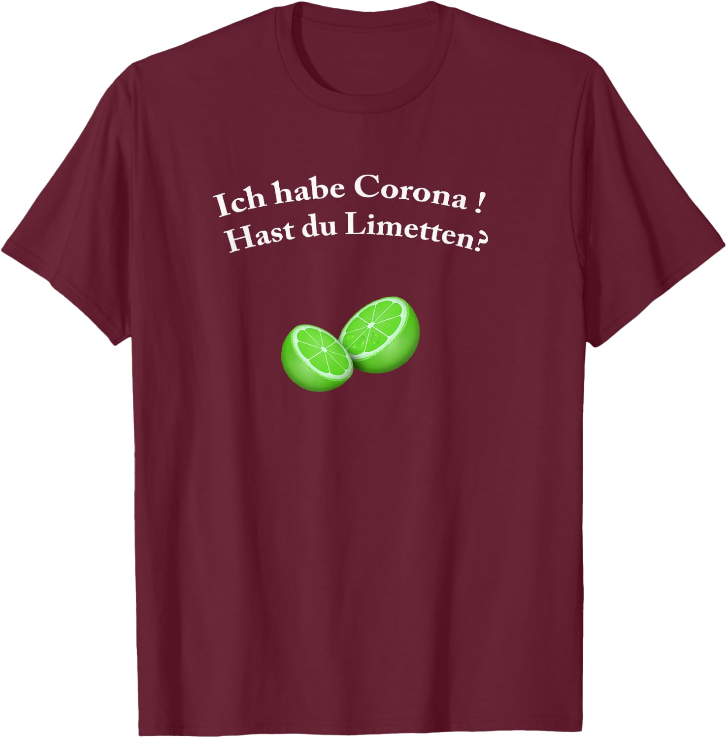 Corona Lime T-Shirt - T-Shirt | Maroon