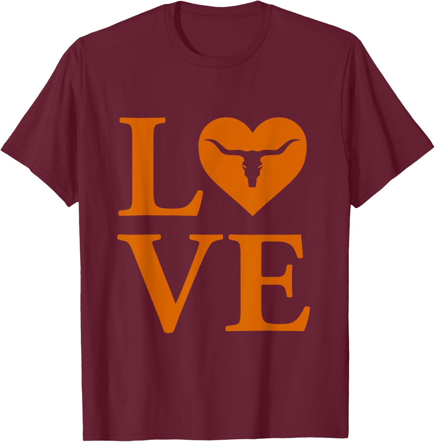 Love My Longhorn USA Love T-Shirt - T-Shirt | Maroon