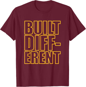 Concrete And Luxury Built Different Laser Orange T-Shirt - T-Shirt | Maroon