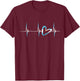 Heartbeat EKG Pulse Argentinian Heart Argentina Sun Of May T-Shirt - T-Shirt | Maroon