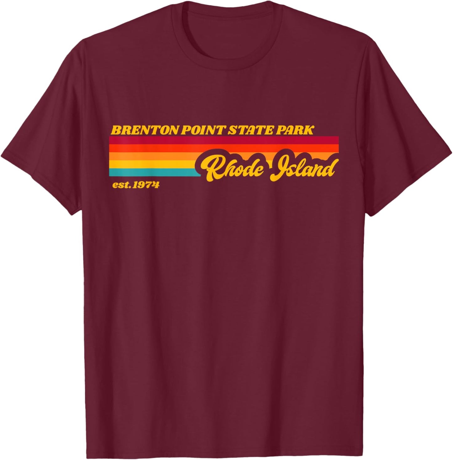 Rhode Island BRENTON POINT State Park T-Shirt - T-Shirt | Maroon