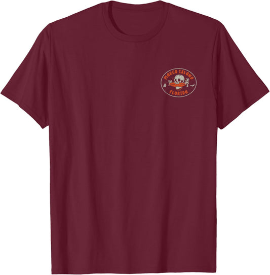 Marco Island Florida FL Vintage Surf Beach Front & Back Women T-Shirt - T-Shirt | Maroon