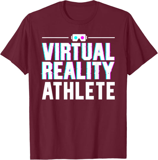Funny Virtual Reality Athlete Design Women VR Gamer T-Shirt - T-Shirt | Maroon