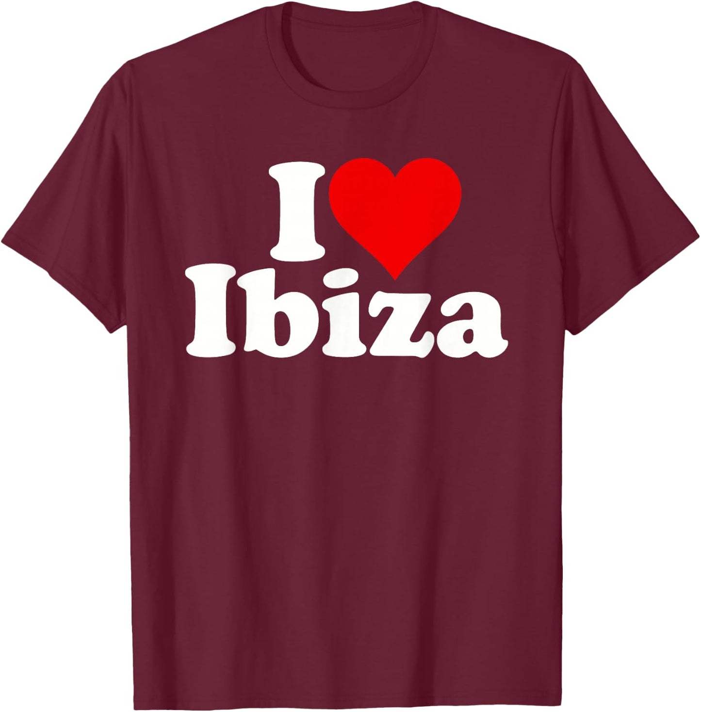 I Love Heart Ibiza Spain Balearic Islands T-Shirt - T-Shirt | Maroon