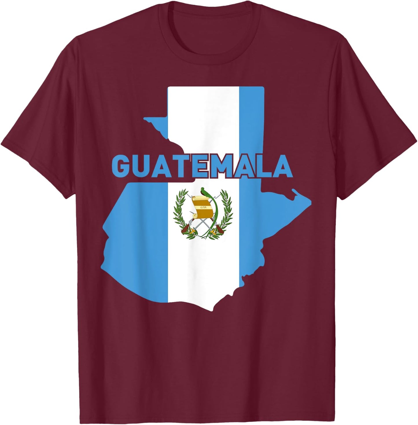 Proud Family and Patriotic Flag of Country Guatemala T-Shirt - T-Shirt | Maroon