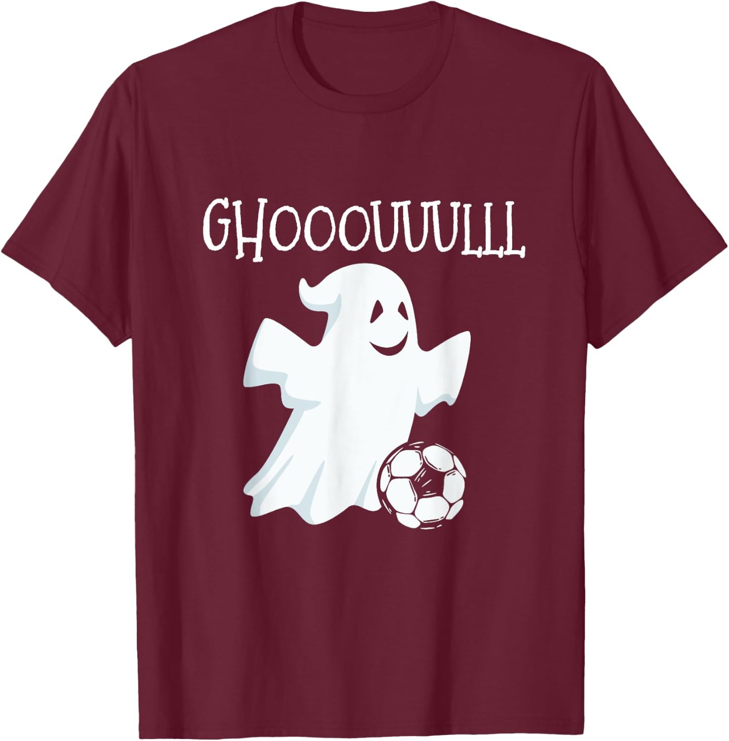 Ghost Soccer Halloween T-Shirt - T-Shirt | Maroon
