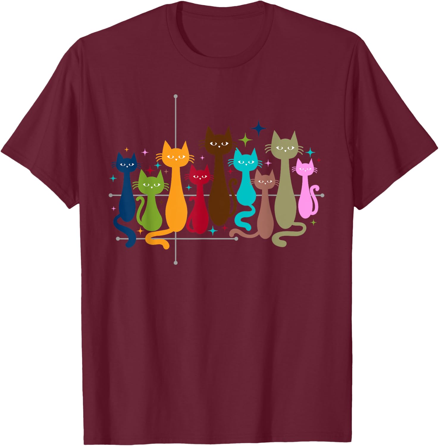 Classic Art Kitten Lover Vintage Artwork Cute Cat T-Shirt - T-Shirt | Maroon
