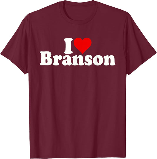 I Love Heart Branson Missouri T-Shirt - T-Shirt | Maroon