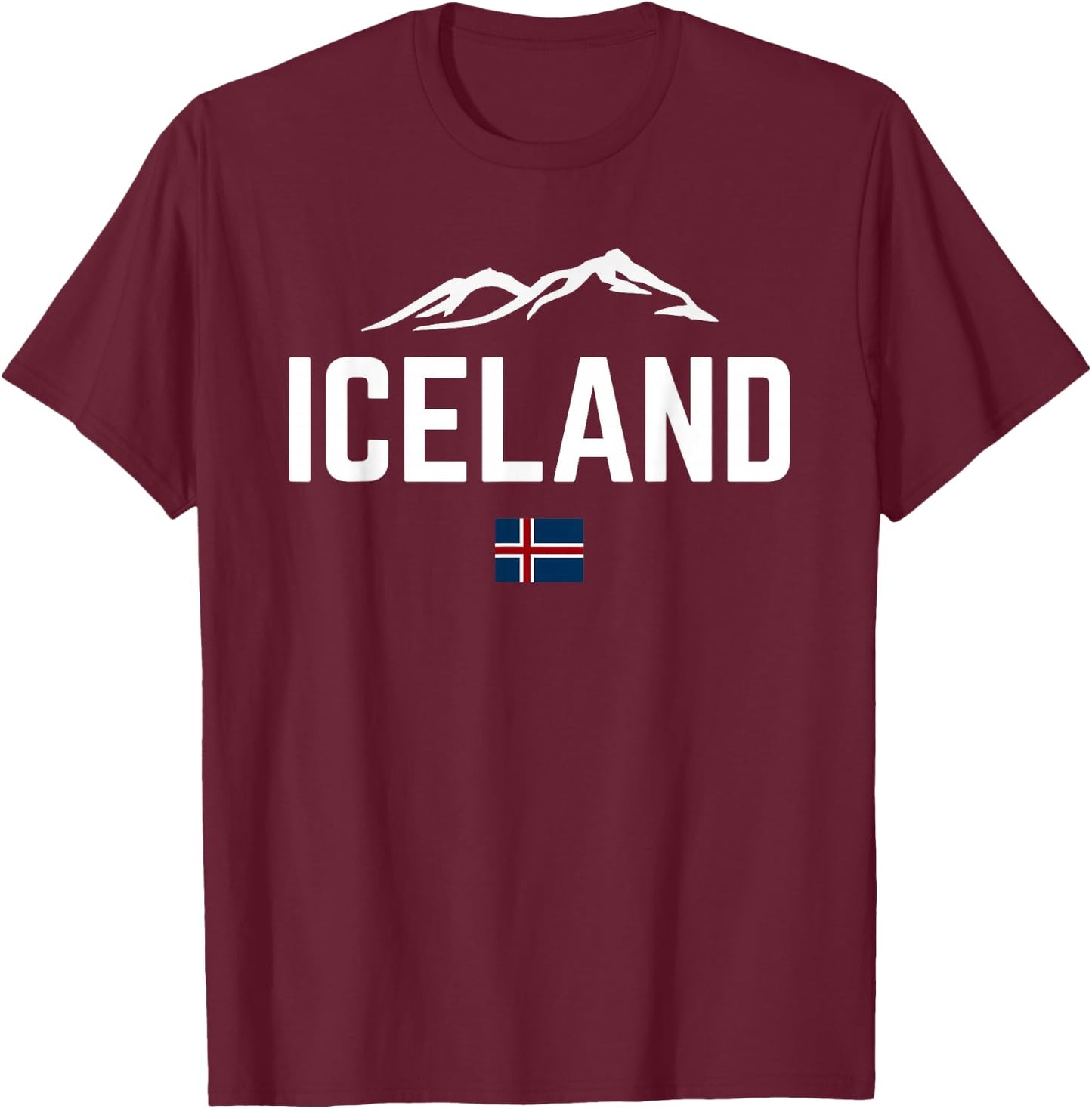 Iceland Flag Vintage | Men Women Kids | Iceland T-Shirt - T-Shirt | Maroon