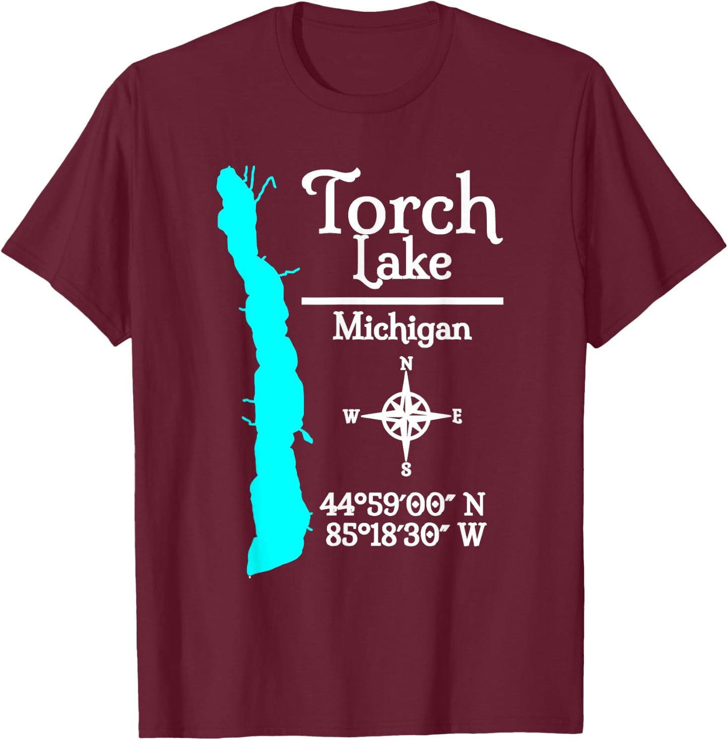 Torch Lake, Michigan T-Shirt - T-Shirt | Maroon