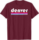 Denver Colorado City Retro T-Shirt - T-Shirt | Maroon
