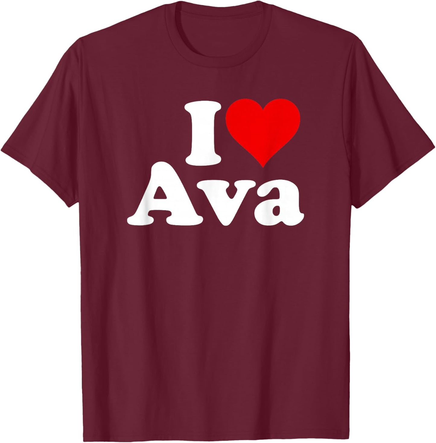 I Love Heart AVA T-Shirt - T-Shirt | Maroon