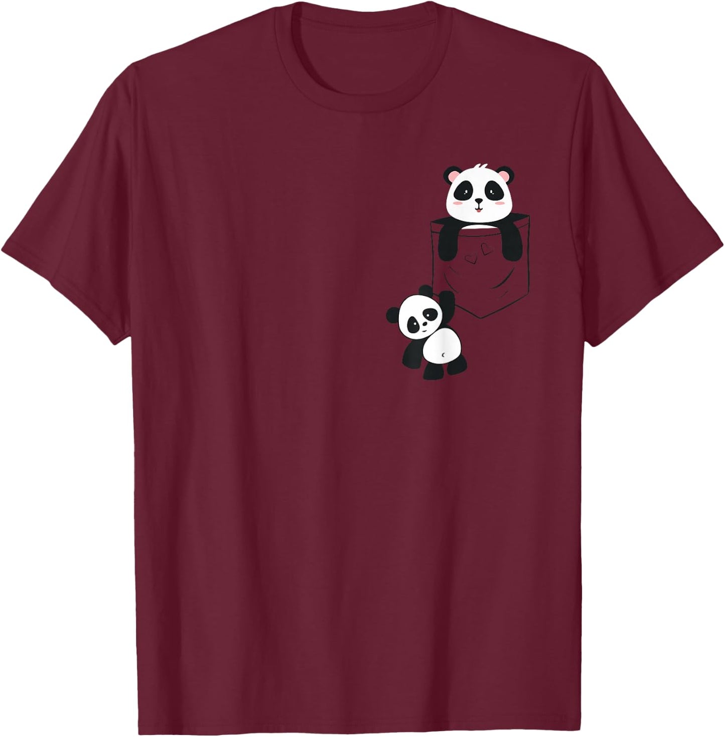 Cute Pandas in the Bag Funny Panda Lovers Baby Animal T-Shirt - T-Shirt | Maroon