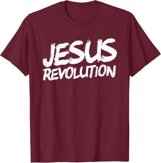Jesus Revolution Christian Faith Peace Jesus Revolution T-Shirt - T-Shirt | Maroon