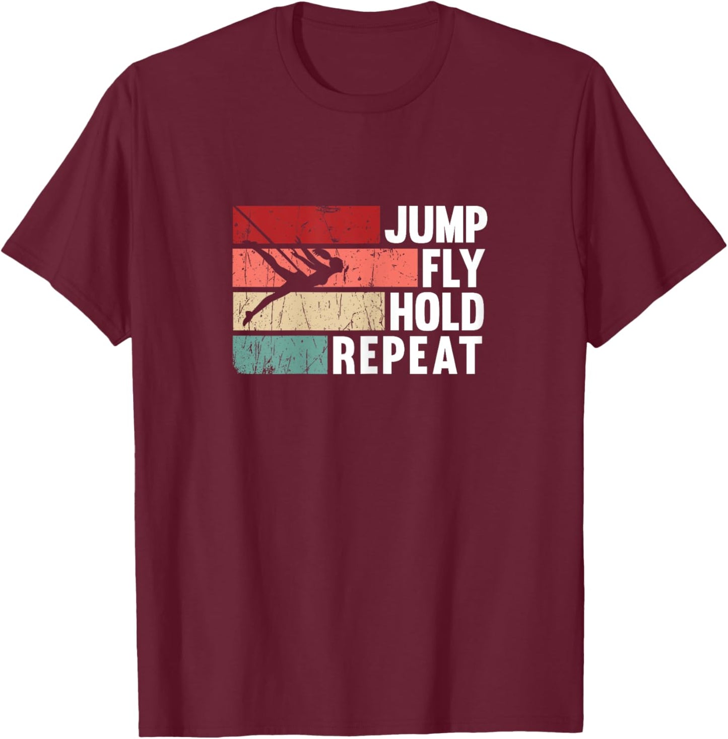 Bungee Fitness Equipment Jump Fly Sling Workout T-Shirt - T-Shirt | Maroon
