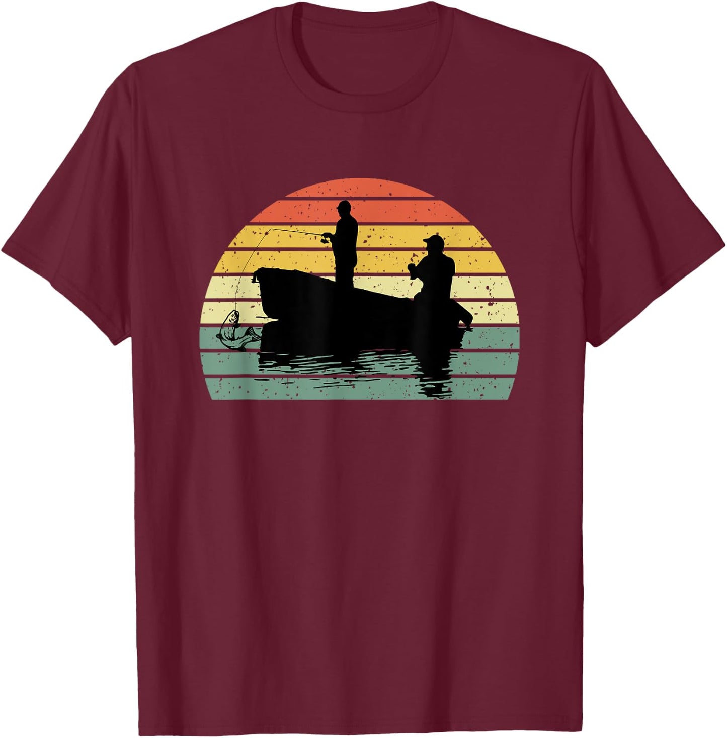 Father And Son Matching Fishing Partners Outdoor Camping T-Shirt - T-Shirt | Maroon