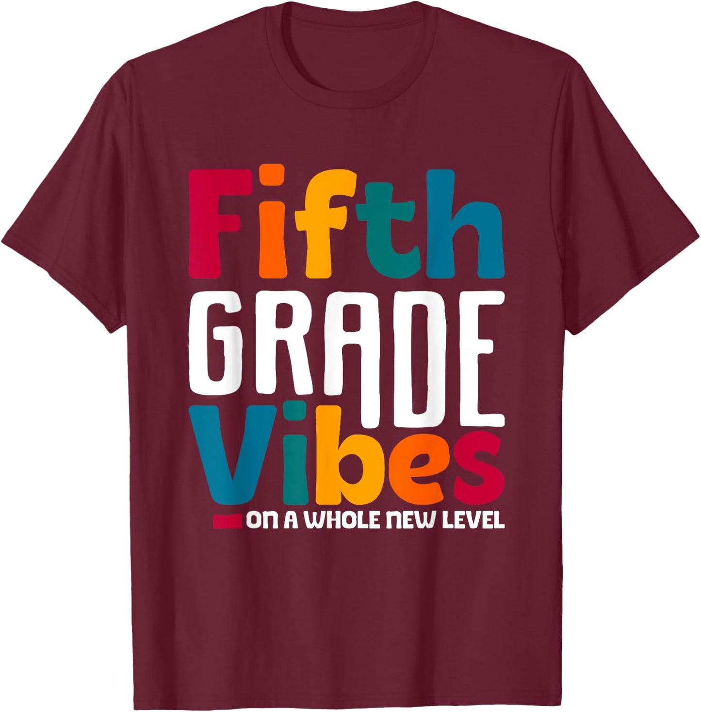 Fifth Grade Vibes Vintage 1st Day of School Team 5th Grade T-Shirt - T-Shirt | Maroon