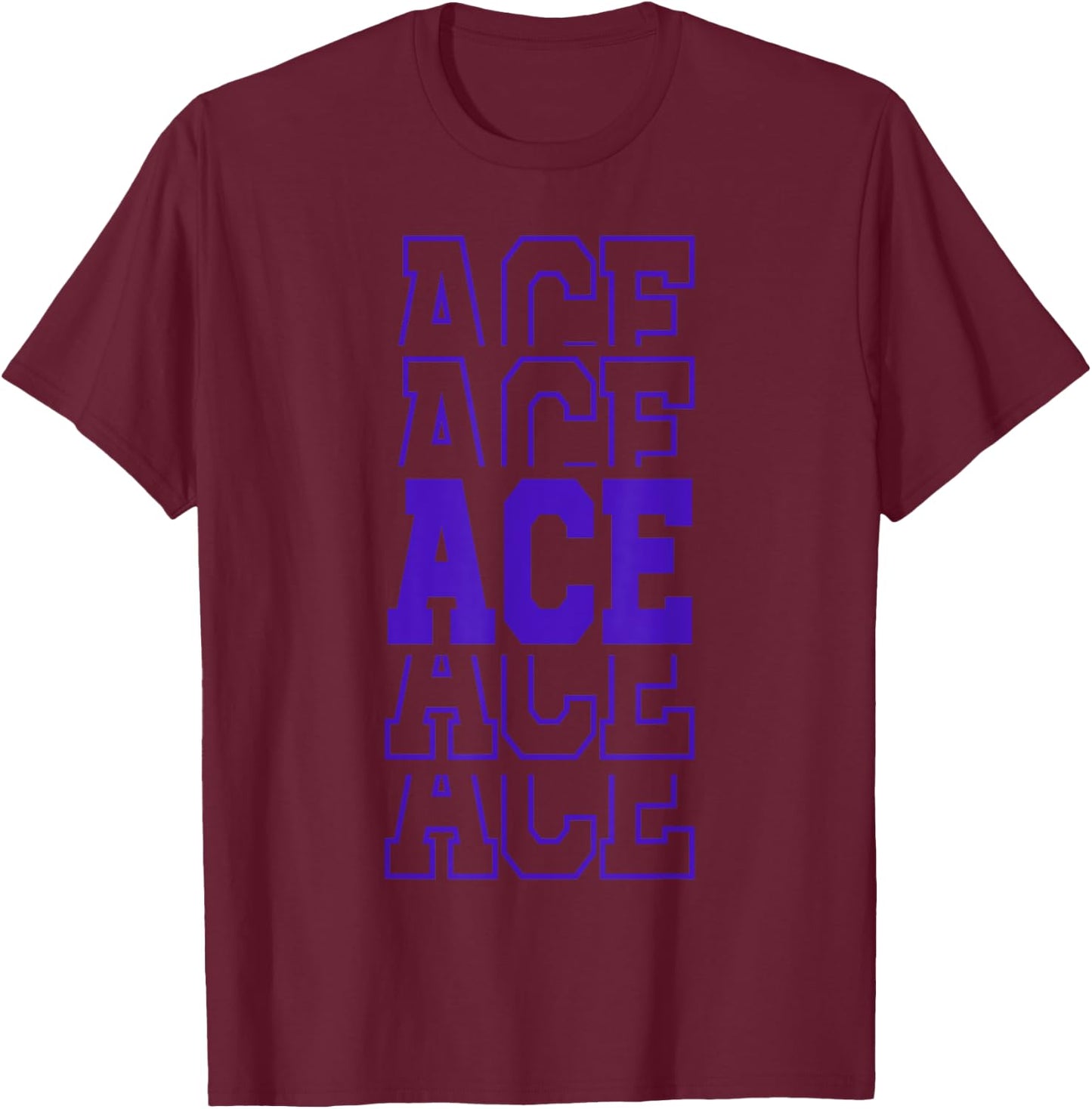 Cute Personalized Ace Birthday Matching Family T-Shirt - T-Shirt | Maroon