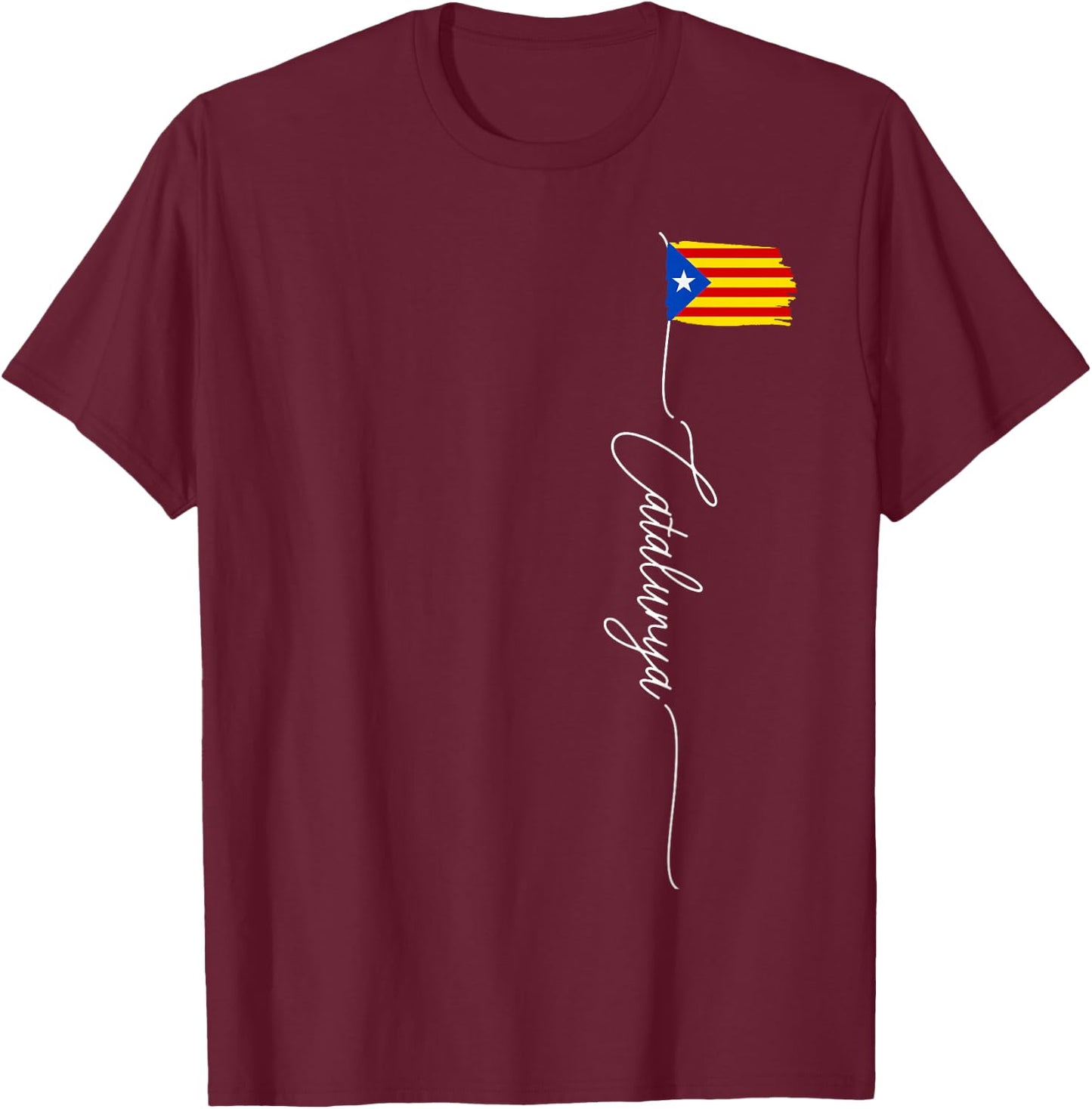 Catalonia, Bandera de Catalunya, Catalonian Flag T-Shirt - T-Shirt | Maroon