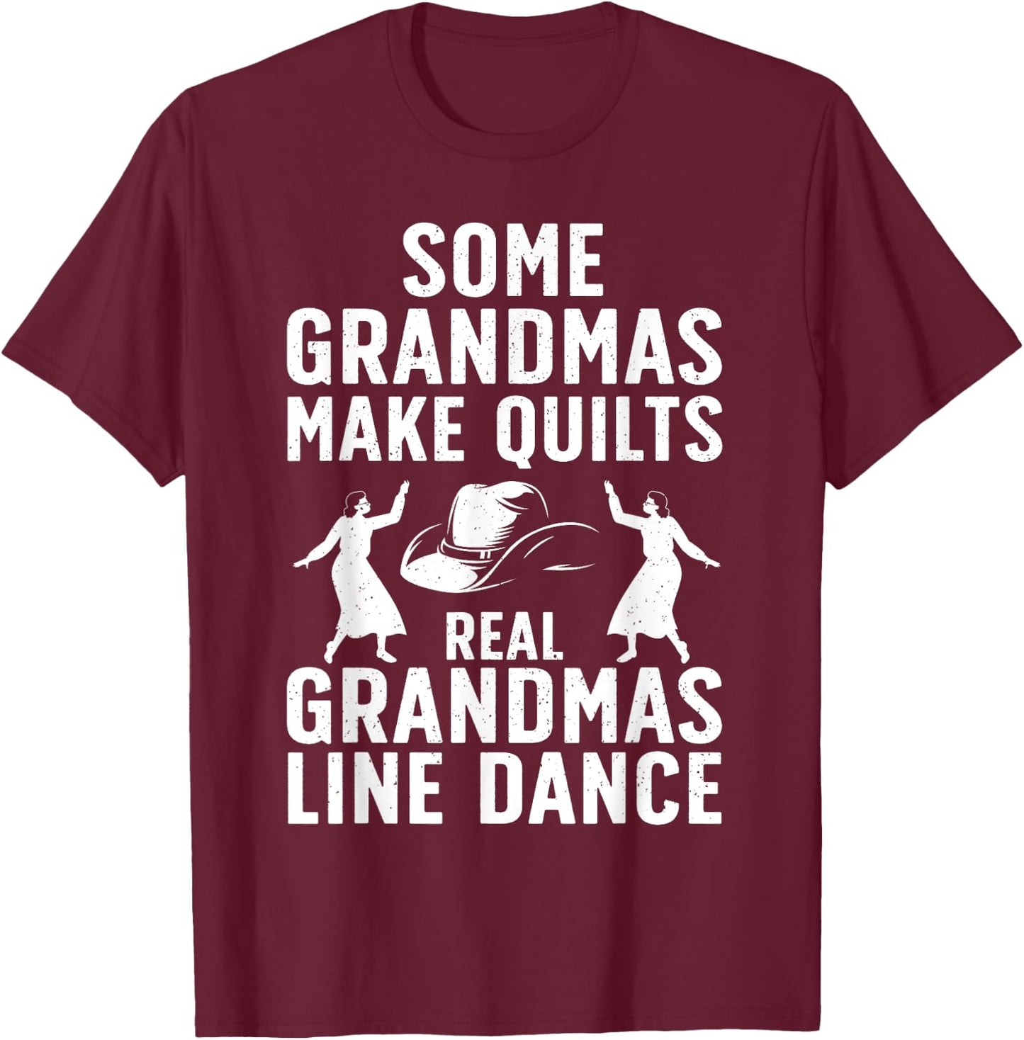 Cool Line Dancing Art Grandma Line Dancer Dancing T-Shirt - T-Shirt | Maroon