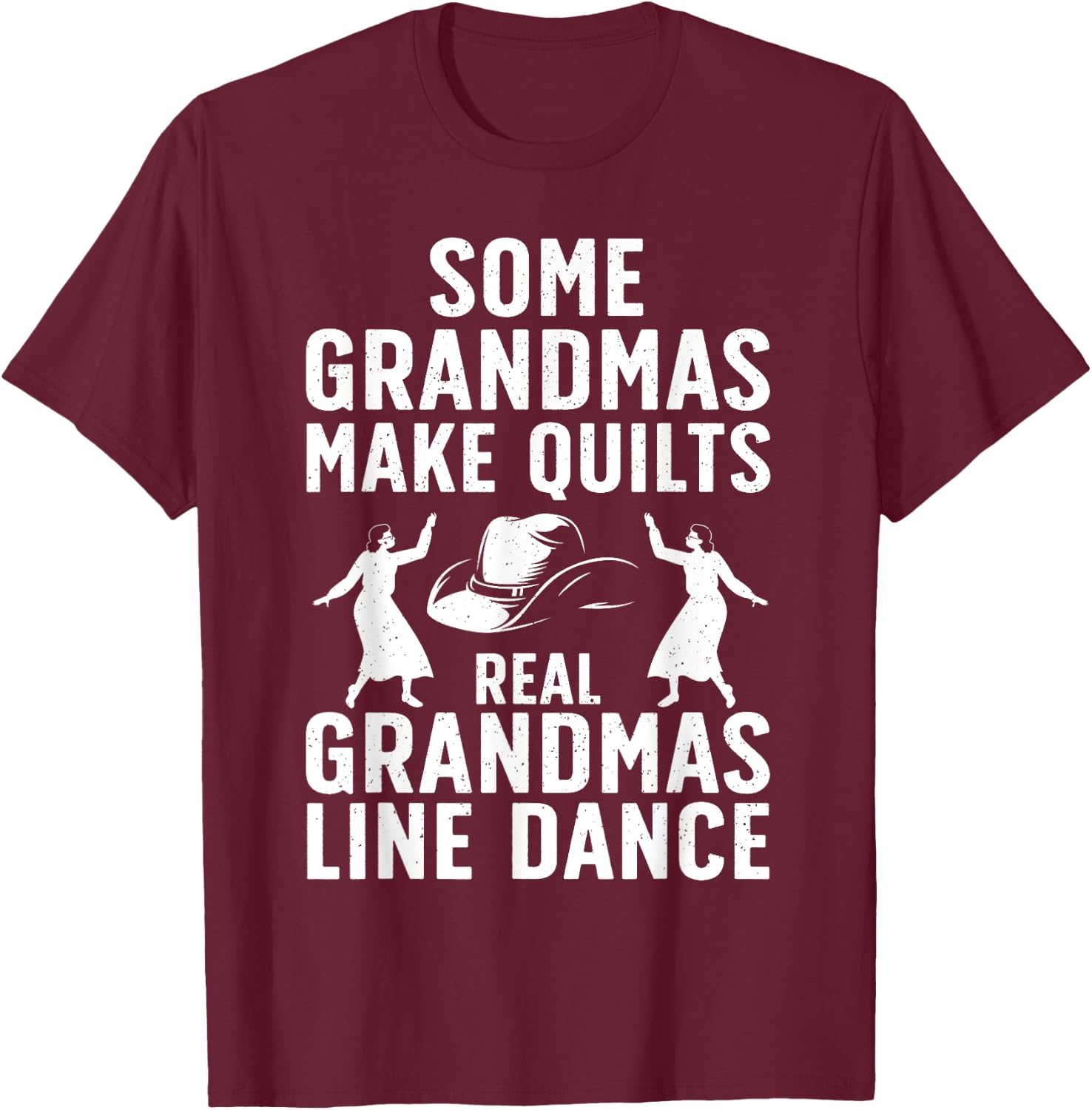 Cool Line Dancing Art Grandma Line Dancer Dancing T-Shirt - T-Shirt | Maroon