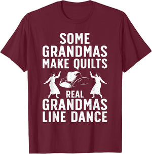 Cool Line Dancing Art Grandma Line Dancer Dancing T-Shirt - T-Shirt | Maroon