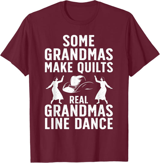 Cool Line Dancing Art Grandma Line Dancer Dancing T-Shirt - T-Shirt | Maroon