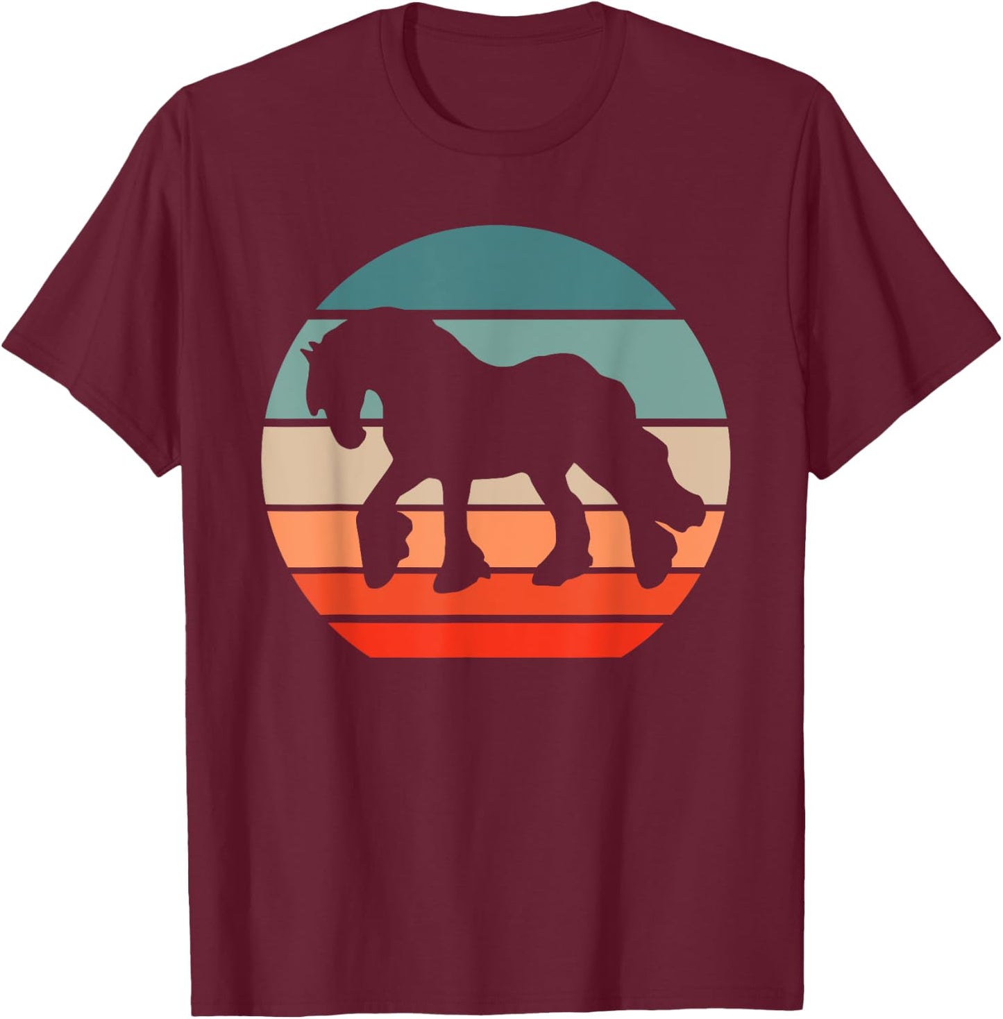 Shire Horse Draft Horses Coldblood Draught Retro T-Shirt - T-Shirt | Maroon