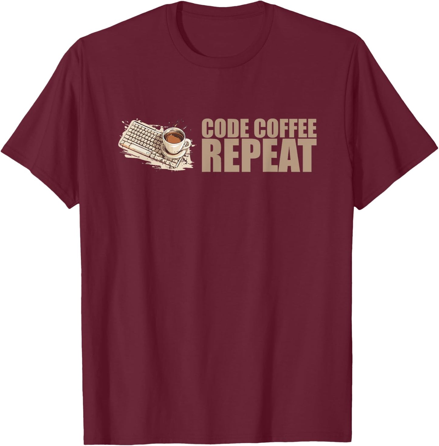 Caffeine Coder Software Developer Engineer Coffee Programmer T-Shirt - T-Shirt | Maroon