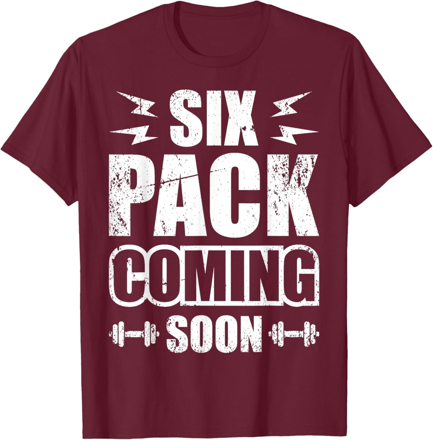 Six Pack Coming Soon T-Shirt - T-Shirt | Maroon