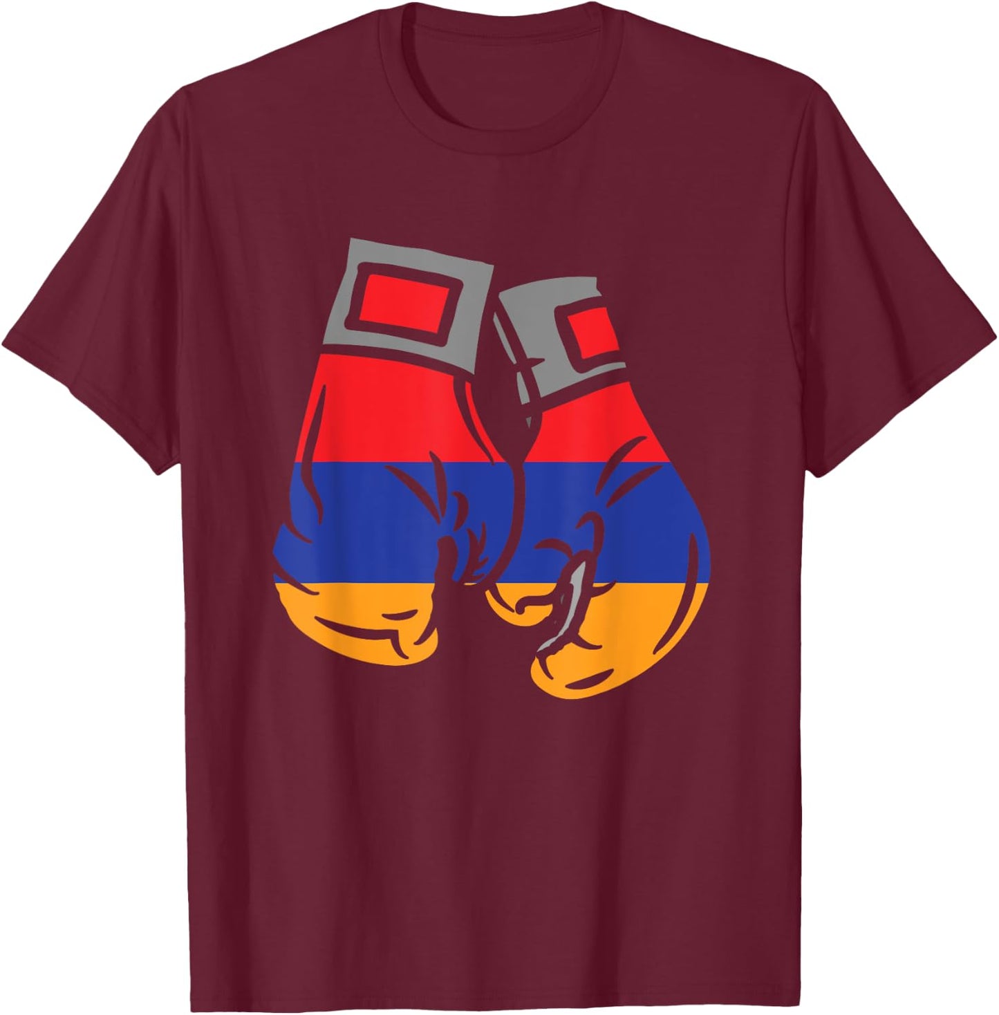Boxing Glove With The Flag Of Armenia T-Shirt - T-Shirt | Maroon