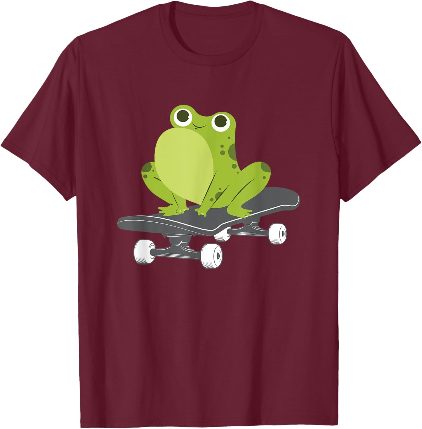 Frog Skateboarder Skateboard Skateboarding Skater T-Shirt - T-Shirt | Maroon