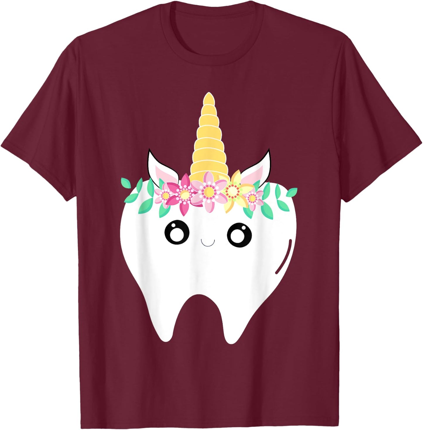 Unicorn Tooth Dentist Lost First Tooth Kawaii Fairy Tooth T-Shirt - T-Shirt | Maroon
