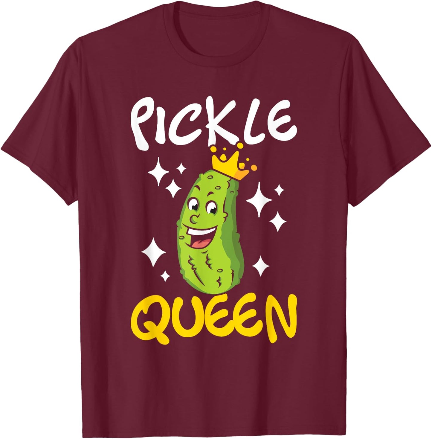 Pickle Queen - Cucumber Vegetable Vegetarian Gardener Vegan T-Shirt - T-Shirt | Maroon
