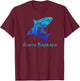Santa Barbara, California Vintage Vacation Tribal Shark T-Shirt - T-Shirt | Maroon