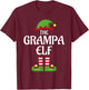 Grampa Elf Family Matching Group Christmas Grandpa T-Shirt - T-Shirt | Maroon