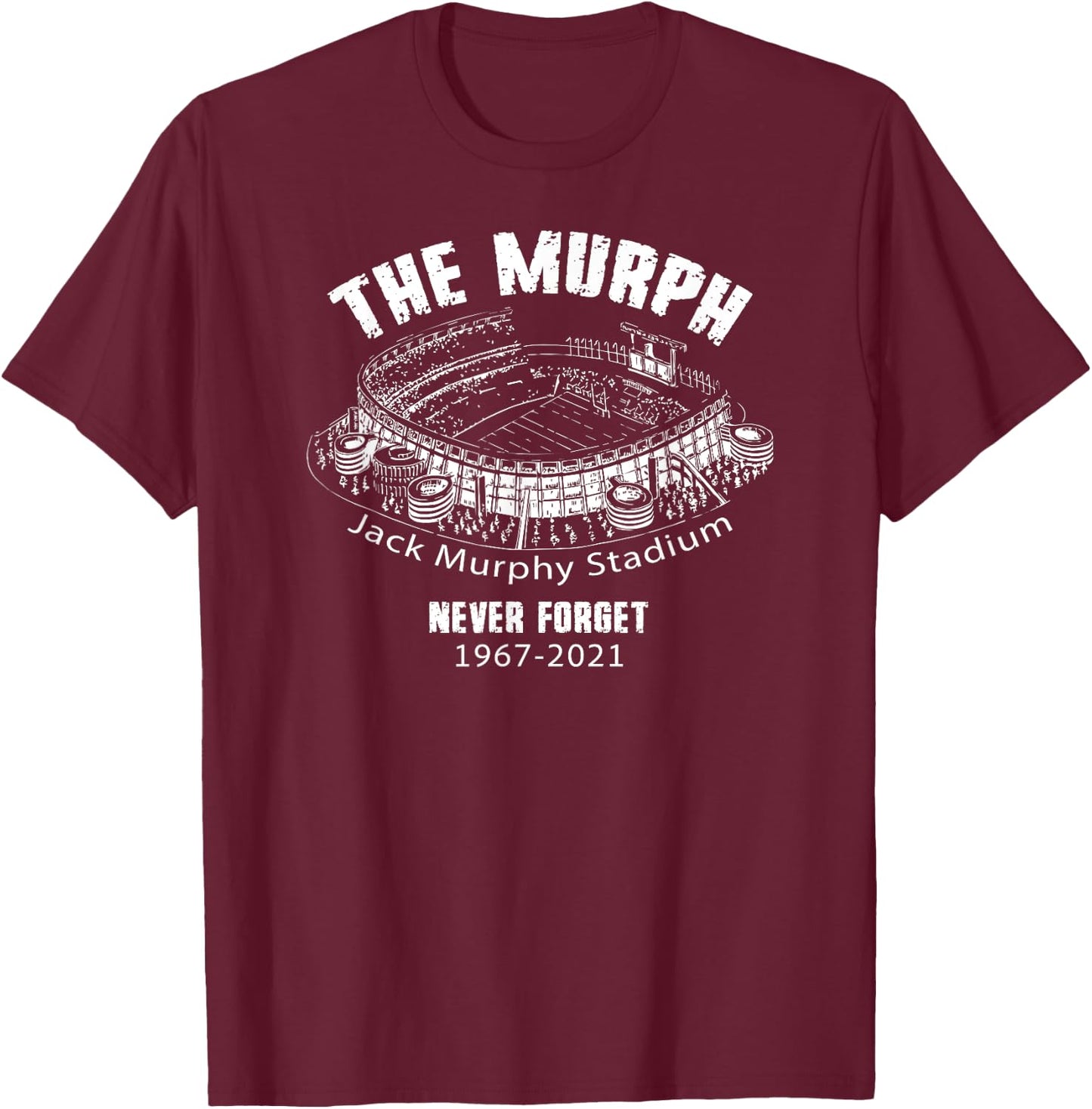 The Murph Jack Murphy Stadium San Diego Baseball Football T-Shirt - T-Shirt | Maroon