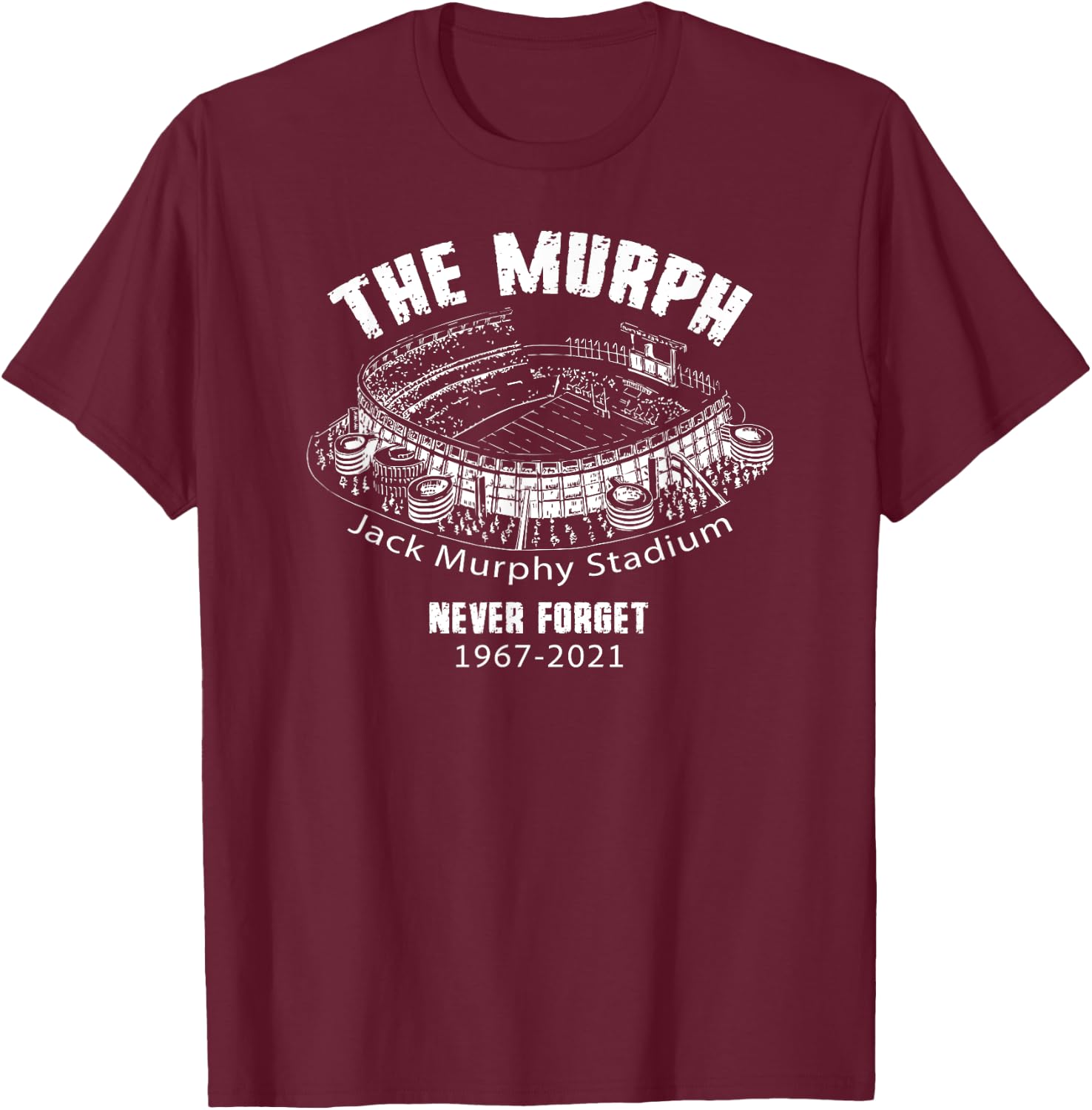 The Murph Jack Murphy Stadium San Diego Baseball Football T-Shirt - T-Shirt | Maroon