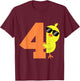 Kids 4th Birthday Chicken Themed Cute 4 Year Old Boys Chick T-Shirt - T-Shirt | Maroon
