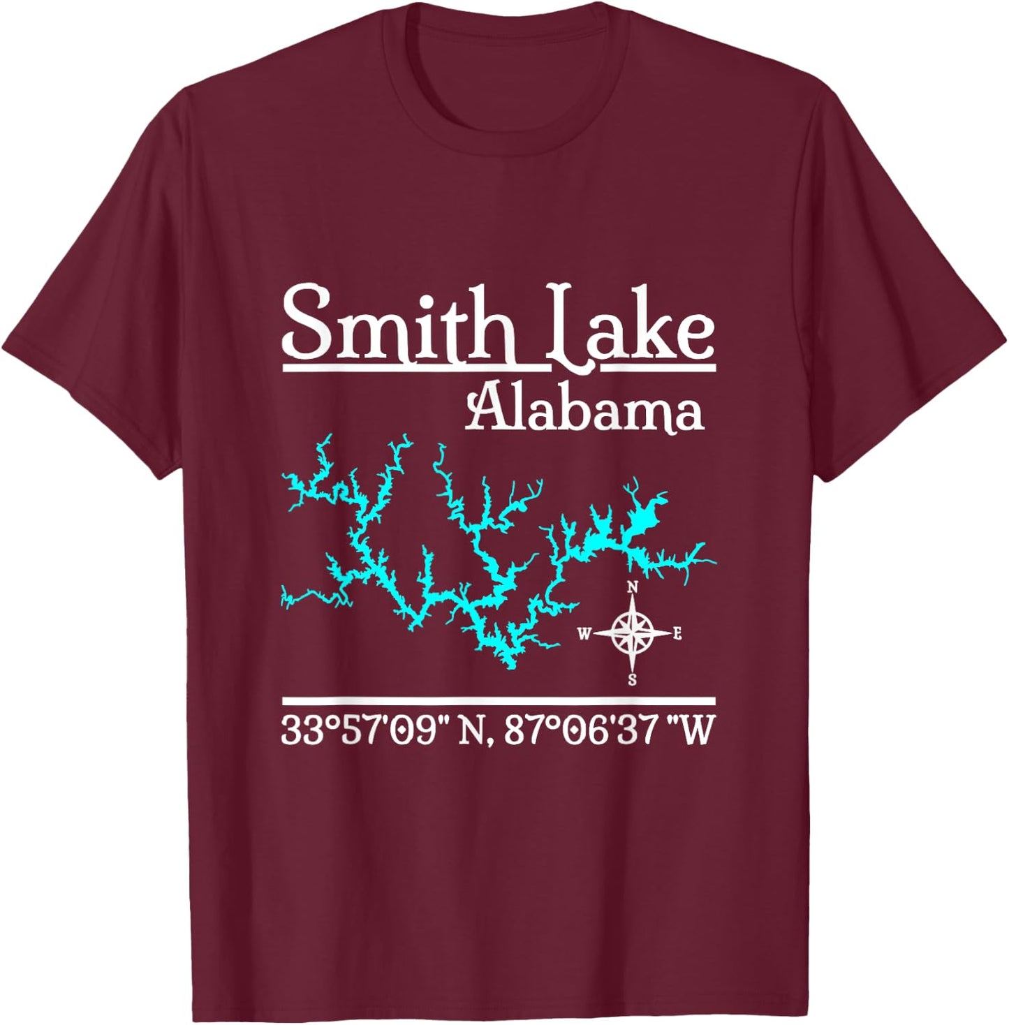 Smith Lake, Alabama T-Shirt - T-Shirt | Maroon
