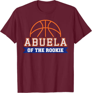 Abuela of Rookie 1st Birthday Basketball Theme Matching T-Shirt - T-Shirt | Maroon