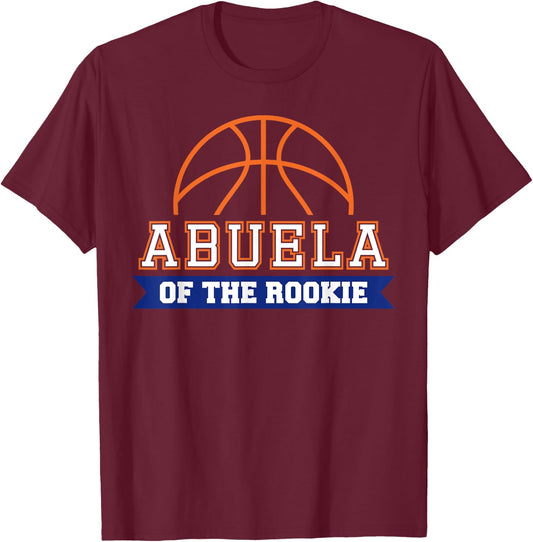 Abuela of Rookie 1st Birthday Basketball Theme Matching T-Shirt - T-Shirt | Maroon