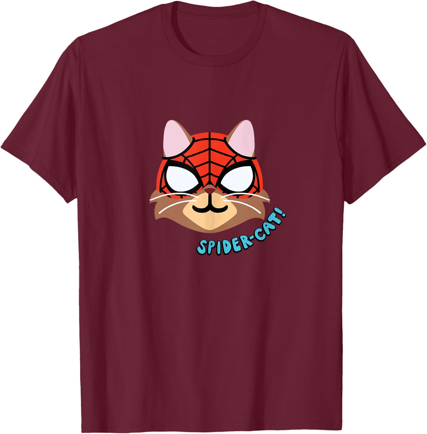 Amazon Essentials Marvel Spider-Man Spider-Cat Portrait T-Shirt - T-Shirt | Maroon