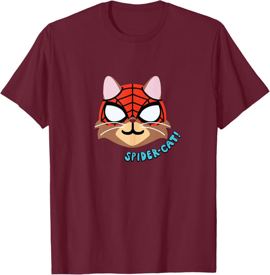 Amazon Essentials Marvel Spider-Man Spider-Cat Portrait T-Shirt - T-Shirt | Maroon