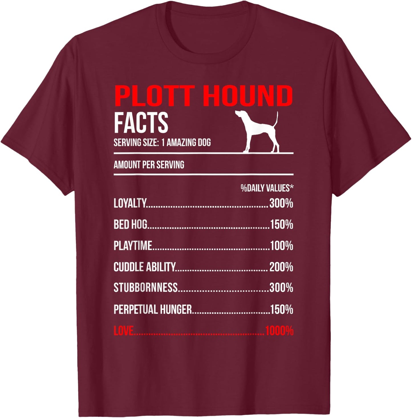 Plott hound Facts Dog Breed Lover Owner T-Shirt - T-Shirt | Maroon