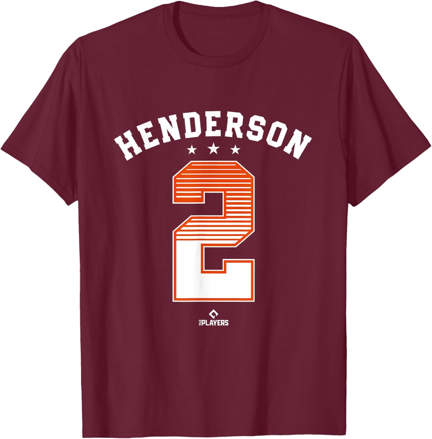 Gunnar Henderson 2 Baltimore MLBPA T-Shirt - T-Shirt | Maroon